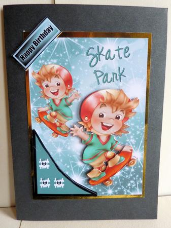 Boys in Skate Park Having Fun by Karen Nash