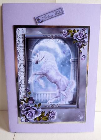 Moonlit Fantasy Unicorn & Roses by Karen Nash