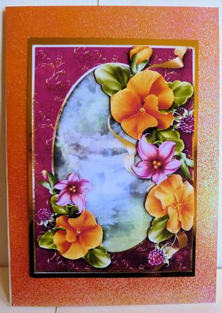 Peach Summer Pansies at the Waterfall by Karen Nash