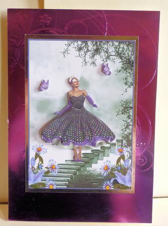 1950's Lady on a Butterfly Bridge Decoupage by Karen Nash