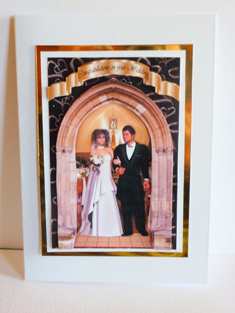 Ivory and Black Wedding Card by Karen Nash