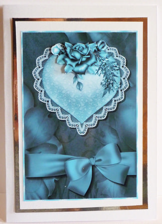 Teal Roses of Love Card Toppers by Karen Nash