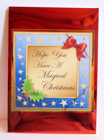 8 x 8 Elegant Christmas Greetings Scalloped Corner Topper by Karen Nash