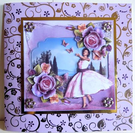 1950's Balcony View Card Front Mini Kit by Karen Nash