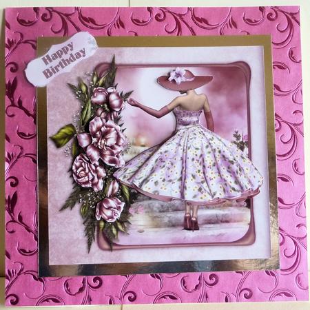 1950's Pink Rose Lady Mini Kit by Karen Nash