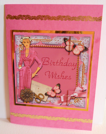 Pink Lady Butterfly 8inch Picture Sheet by Karen Nash