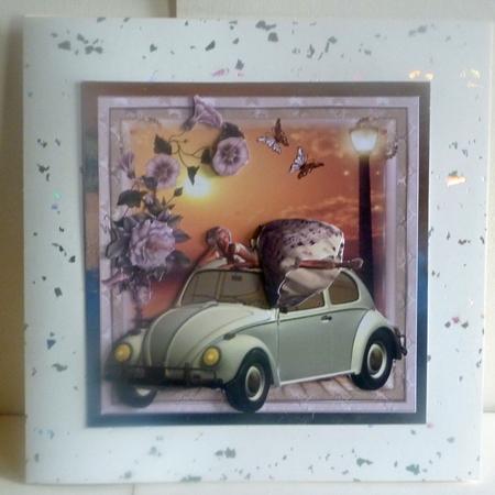 1960's My First Beetle Card Front Mini Kit by Karen Nash