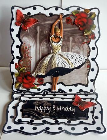 Vintage Style Black and White Easel by Karen Nash