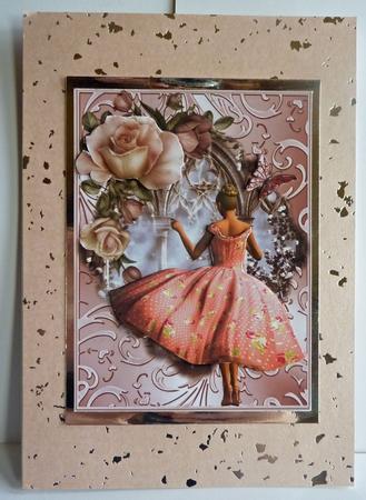 Beautiful Pink Roses Dress Lady Topper by Karen Nash