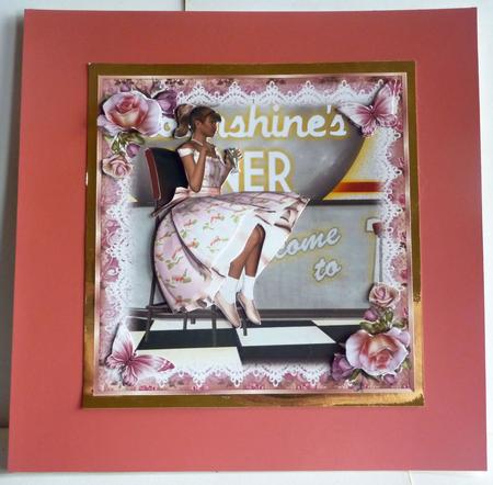 The 1950's Diner Girl Card Front Kit by Karen Nash