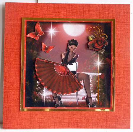 Valentine Fan Dance Card Front Kit by Karen Nash