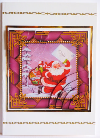 Santas Letter 6 Inch Duo Corner Stack Card Front by Karen Nash