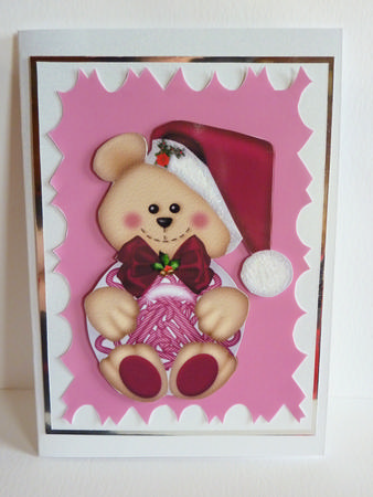 Little Christmas Teddy Topper by Karen Nash