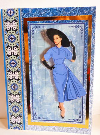 Elegant Lady in Blue Topper Set by Karen Nash