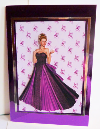 Elegant Lady in Cerise Gown by Karen Nash