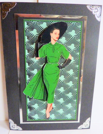 Elegant Lady in Green Topper Set by Karen Nash