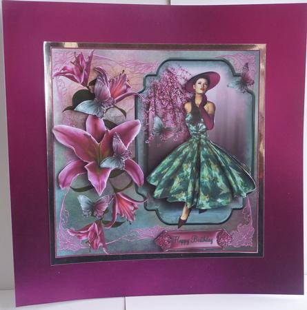 Beautiful 1950's Style Lilly and Cherry Blossom Lady by Karen Nash