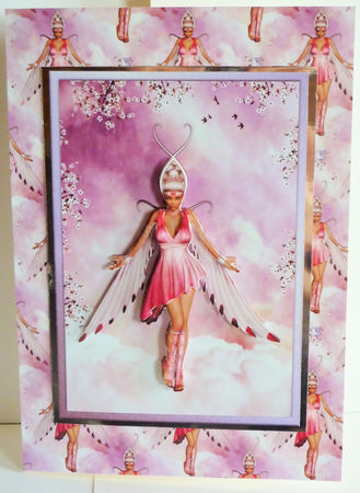 Aphrodite Greek Goddess Pink Card Front with Decoupage by Karen Nash
