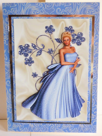Pretty Lady in Silver Blue Dress by Karen Nash