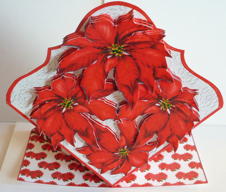 Poinsettias - 3D 'spring' Card Kit with Boxelope by Karen Nash