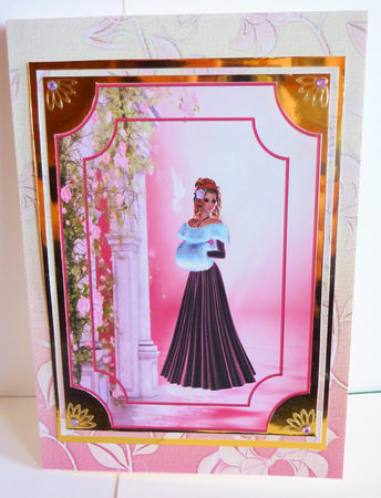Pink Blossom Lady with Toppers by Karen Nash