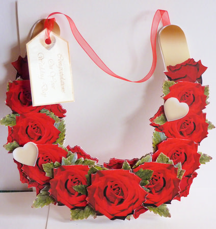 Beautiful Red Rose 3D Decoupage Lucky Wedding Horseshoe Kit by Karen Nash