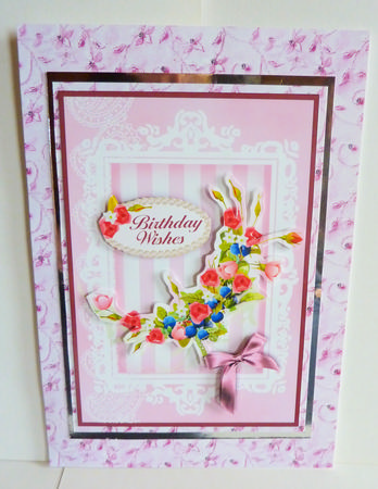 Regency Pink - Card Front with Decoupage by Karen Nash