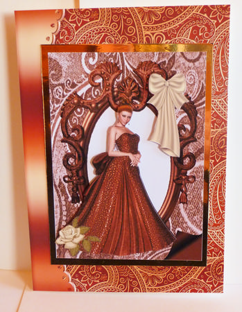 Beautiful Lady in Ornate Frame A4 Topper by Karen Nash