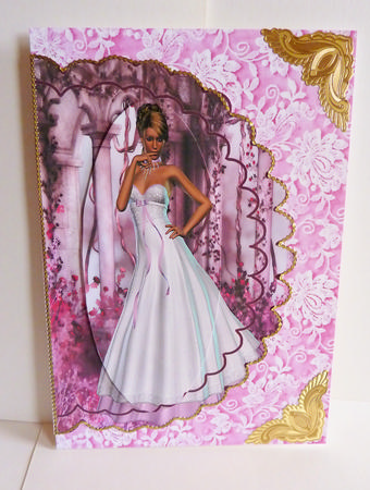 Floral Lady Scalloped Edge Card by Karen Nash