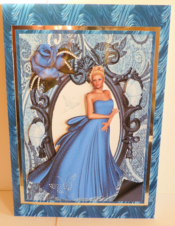 Beautiful Lady in Turquoise Gown A4 Topper by Karen Nash