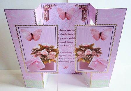 Birthday Buterflies Double Fold Back Card by Karen Nash