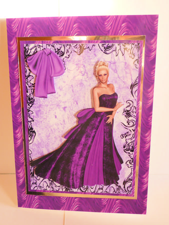Beautiful Lady in Purple Gown A4 Topper by Karen Nash