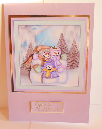Snow Family 2 Card Front by Karen Nash