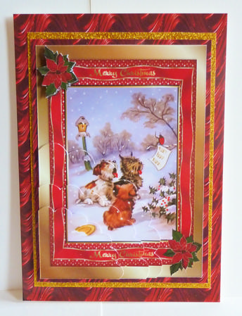 Cute Doggie Carol Singers Wavey Edge Corner Stacker by Karen Nash