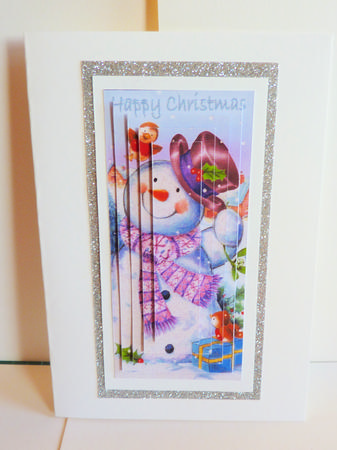 Snowman with Playful Robins Pyramids by Karen Nash