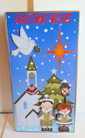 Christmas Carol Singers folded card by Karen Nash