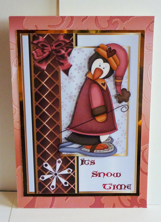 Perfectly Penguin 1 A4 Card Front by Karen Nash