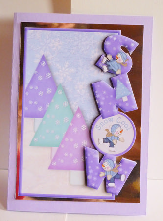 Snow Over the Side Card Front and Decoupage by Karen Nash