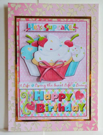 Living the Sweet Life Cupcake Birthday Card Front by Karen Nash