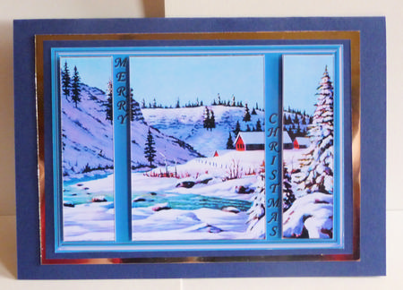 Tryptic Ice Blue Snow Scene by Karen Nash