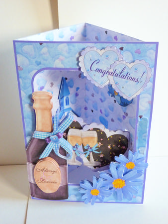 3D Corner Card Kit - Anniversary Congratulations by Karen Nash