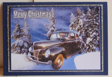 Vintage Car in a Snow Scene by Karen Nash