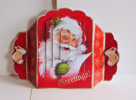 Santa's Watching - 4 Fold Card with Fitted Stacker by Karen Nash