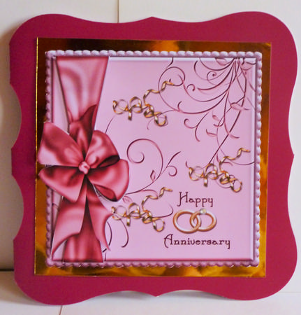 Anniversary Elegance Card Topper - Pink by Karen Nash
