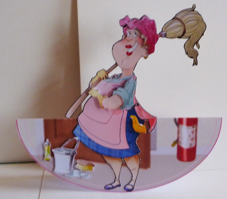 Cleaning Lady Wobble Card. by Karen Nash