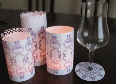 Purple Swirls - Candle Cover by Karin Johansson