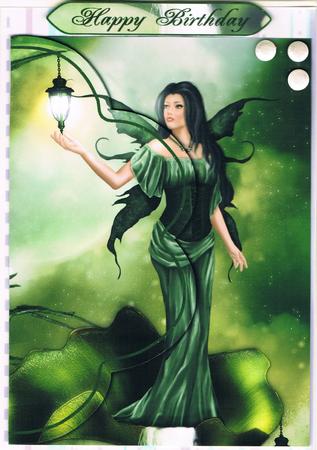 Natalie Green Fairy Envelope Card with Embellishments by Kate Wordingham