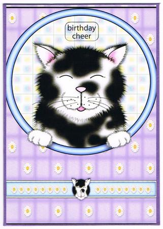 A4 Aprox Black and White Cat Topper by Kate Wordingham
