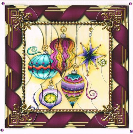Christmas Decorations 5in Side by Side Round Scallop Stacker by Kate Wordingham