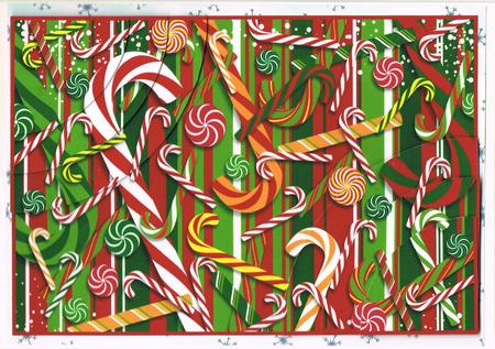 Christmas Candy Canes 2 Corner Stacker by Kate Wordingham